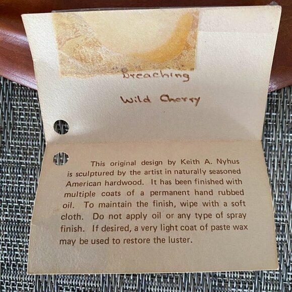 K.A. Nyhus Woodcrafts Whale Wild Cherry Wood Carving Sculpture Decor - Picture 7 of 7